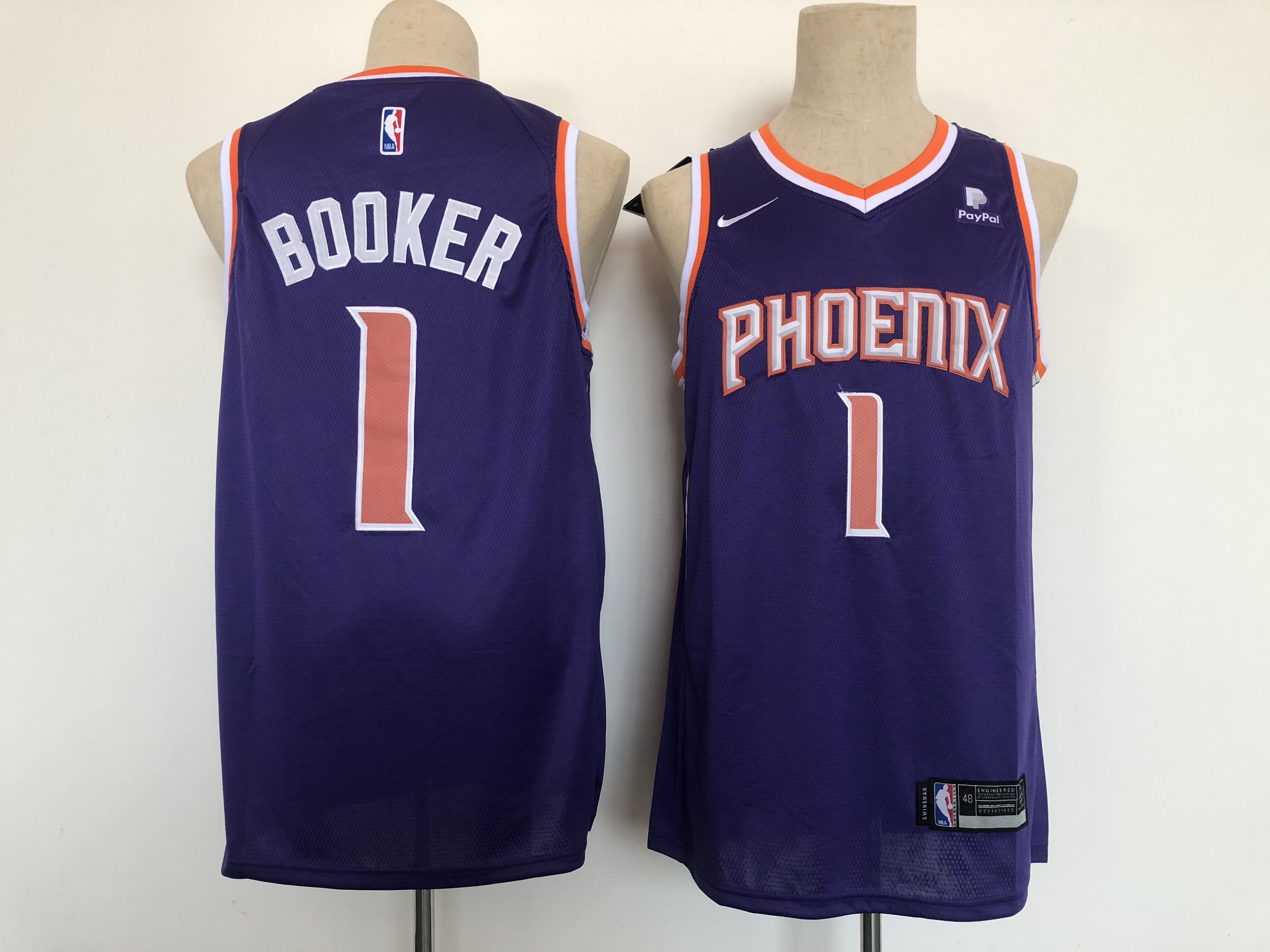 Men Phoenix Suns #1 Booker Purple Game Nike 2021 NBA Jersey